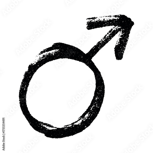 Hand drawn male gender identity sign Symbol used to represent sex and gender