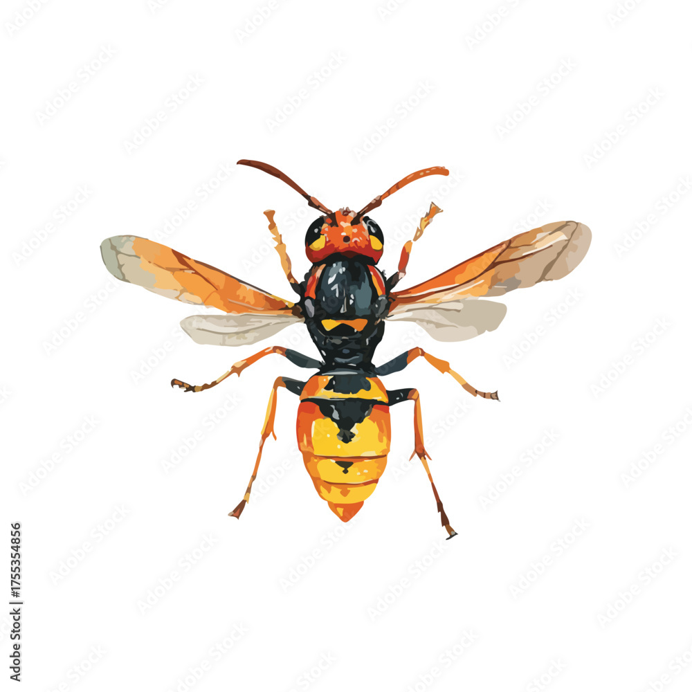 Fototapeta premium Vibrant Wasp Vector Illustration Detailed Insect Design.