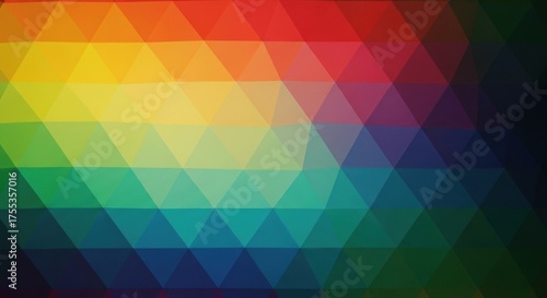 Abstract Rainbow Triangle Pattern Background Vibrant Colors Geometric Digital Art
