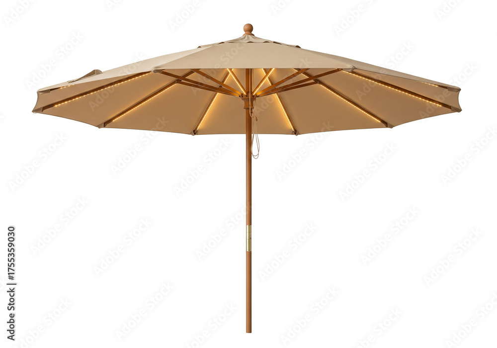 Obraz premium Beige Patio Umbrella with Lights