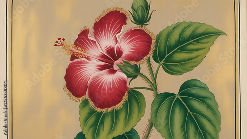 Wallpaper Mural Traditional floral Mughal motif with geometric background Torontodigital.ca