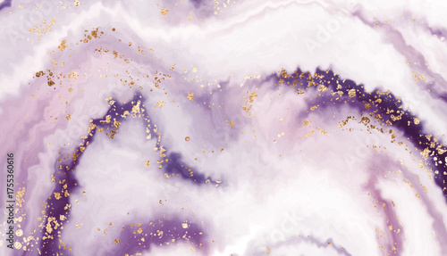 Crystal stone background design with geode texture and gold sequins.