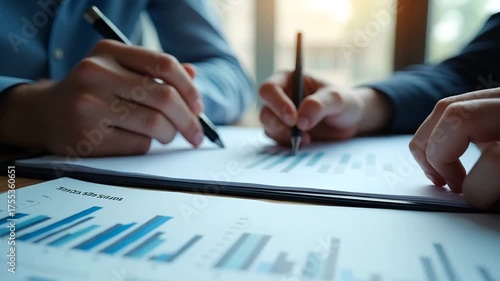 Venture capital analysts drafting �risk management� and �losing investment� portfolio memos highlighting pivot options burn?rate analysis and runway extensions in  Photo Stock  Concept  and empty spac