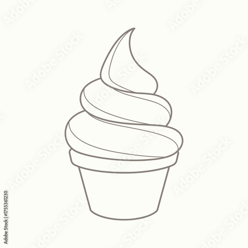 Ice cream cone illustration simple design dessert confection
