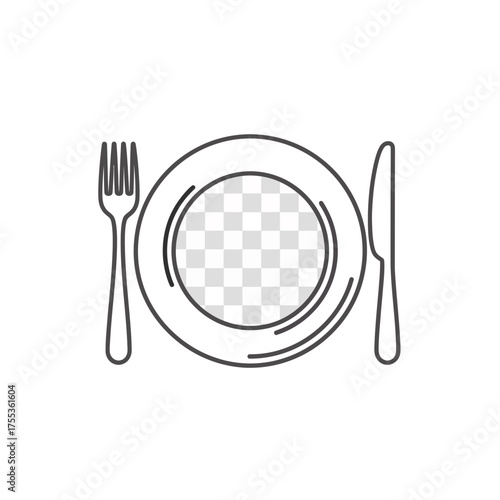 Plate fork knife icon design template restaurant serving symbol