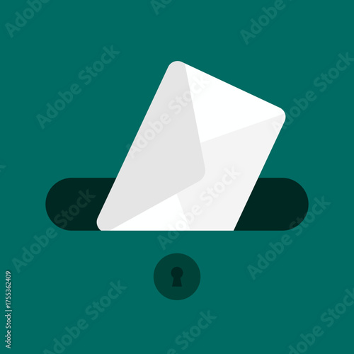 Mailbox Slot and Sending Email Icon Vector