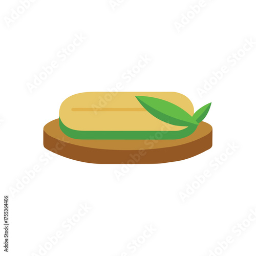 bamboo soap dish on white