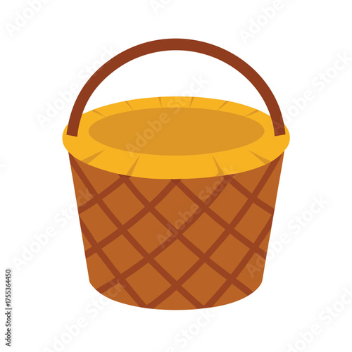  bamboo storage basket isolated on white