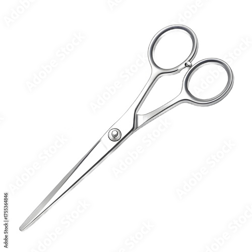 Pair of Sharp Metal Scissors on Transparent Background for Design and Illustration