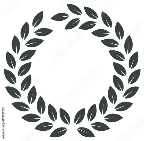 Leafy Wreath Vector Illustration Decorative Laurel Frame Isolated on White Background