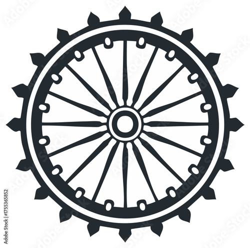 Dharma Wheel Symbol Ancient Buddhist Iconography and Cultural Emblem Representation