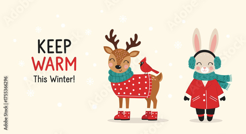 Keep warm this winter with cozy winter friends.