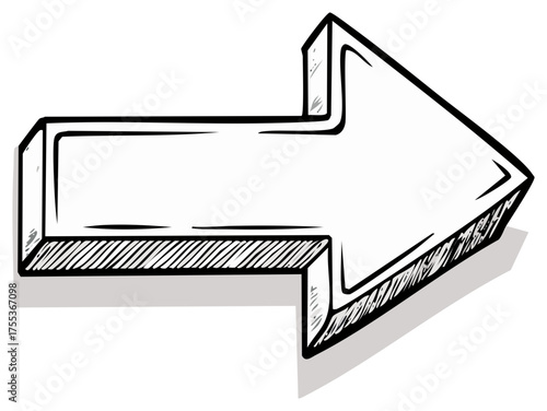 Hand Drawn Arrow Sign Indicating Direction and Progress in a Sketchy Style