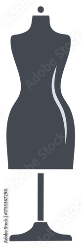 Stylized Female Dress Form on Stand Minimalist Graphic