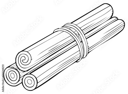 Cinnamon sticks bundle illustration