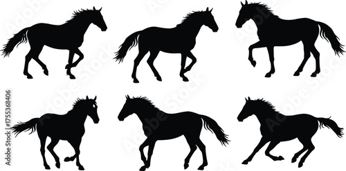 Lion silhouette, African wildlife, wild animal, big cat, predator, majestic mane, walking lion, running lion, safari art, nature vector