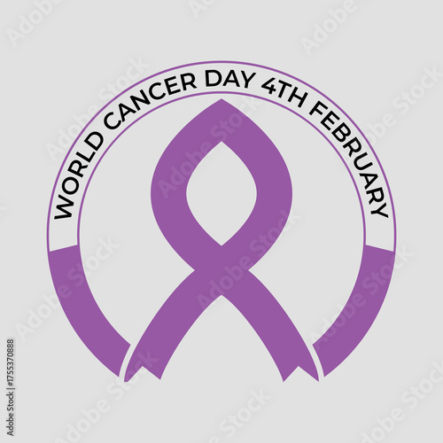World Cancer Day Awareness Ribbon Logo