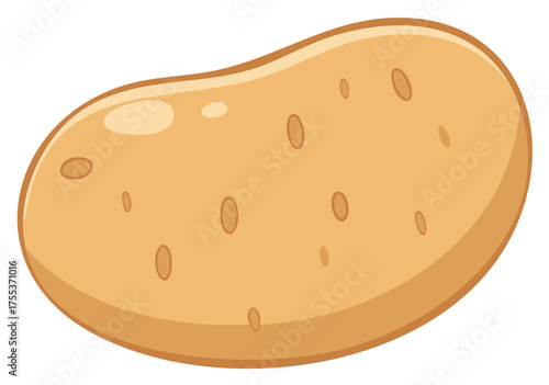 Single Whole Unpeeled Potato Vegetable Cartoon Icon Vector Graphic
