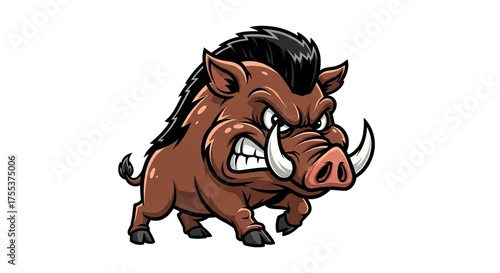 angry wild boar head mascot