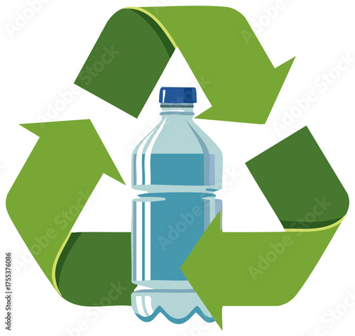Recycling Plastic Water Bottle Sustainable Environmental Conservation Graphic