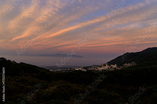 伊香保温泉　長峰展望台　夕焼け