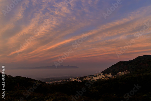 伊香保温泉　長峰展望台　夕焼け