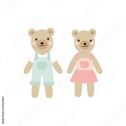 vector , illustration of bear couple 
