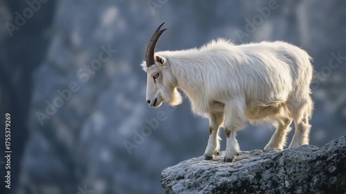 Majestic Mountain Goat on Rocky Peak
