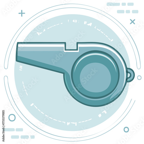 Sports whistle icon illustration for coaching referee and officiating