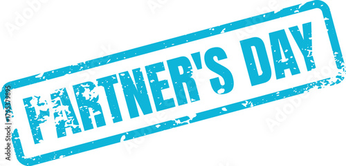 Partners Day celebration rubber stamp with a distressed texture for acknowledging valuable collaborations