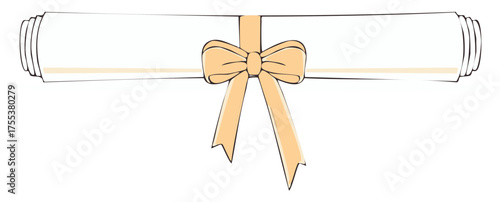 Elegant Scroll Invitation with Ribbon Bow for Celebrations or Document Preservation