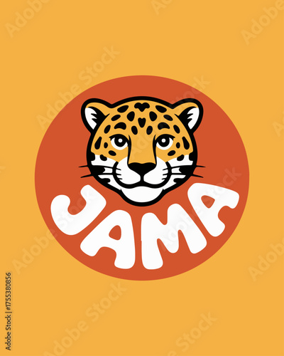 Playful Jaguar Mascot Logo for Fast-Food Brand JAMA