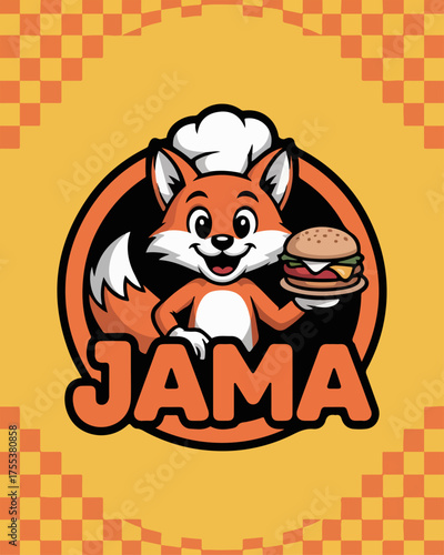 Playful Fox Chef Logo for Fast-Food Brand JAMA