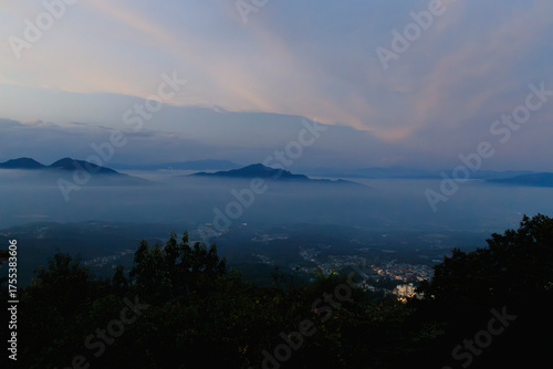 伊香保温泉　高根展望台　夕焼け