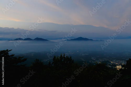 伊香保温泉　高根展望台　夕焼け