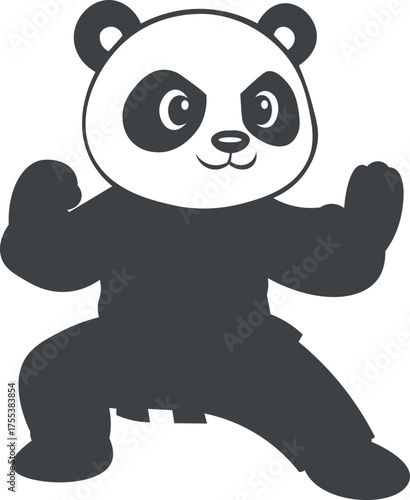 Panda bear  kung fu illustration vector