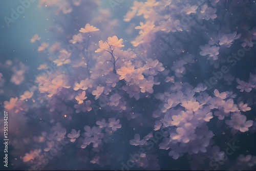 Soft, Blurred, Y2K, Vintage Florals Abstract Floral Background with Pastel Hues