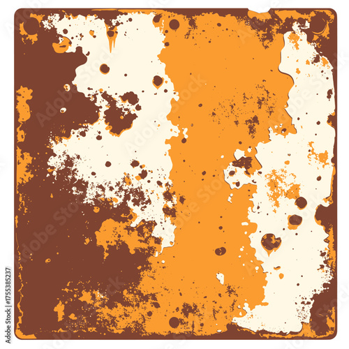 Abstract Mosaic Illustration with Brown Orange and Beige Tones Patchwork Background Art Tile Graphic Pattern Design