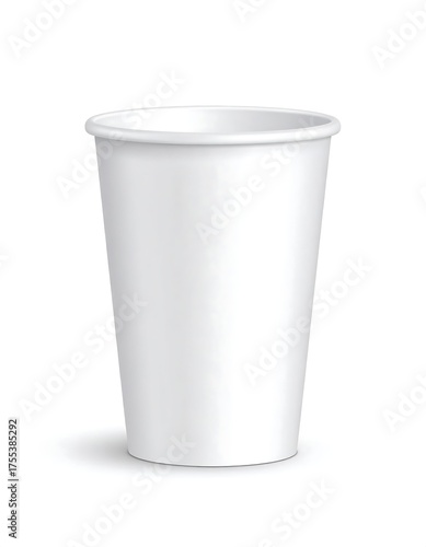 Wallpaper Mural Realistic studio rendering of a single empty white paper cup, plain surface, shadow effect Torontodigital.ca