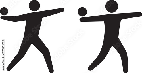 Two figures playing ping pong silhouette