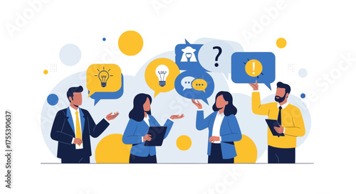 Business Team Collaborating Brainstorming Innovative Ideas For Problem Solving Solutions