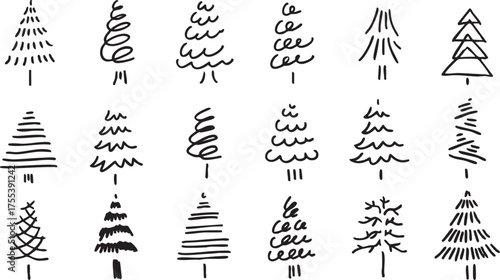 手描きのクリスマスツリーイラスト。12月のクリスマスツリーセット。クリスマスのシンプルフレーム背景。
Hand drawn Christmas tree illustration. December Christmas tree set. Christmas simple frame background.