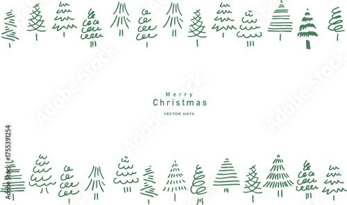 手描きのクリスマスツリーイラスト。12月のクリスマスツリーセット。クリスマスのシンプルフレーム背景。
Hand drawn Christmas tree illustration. December Christmas tree set. Christmas simple frame background.