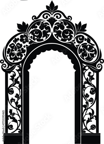 Ornate king s gate with gilded floral patterns