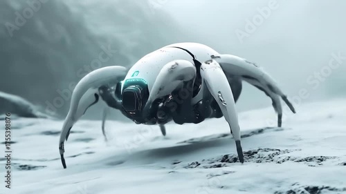 Arctic Mech Spider. Video Generative AI.