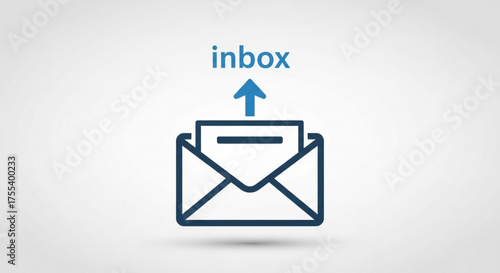 An open envelope with a letter and an arrow pointing up, symbolizing incoming messages and the concept of an inbox