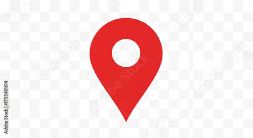 Illustration of a simple red map pin, ideal for location, navigation, and travelrelated designs and presentations
