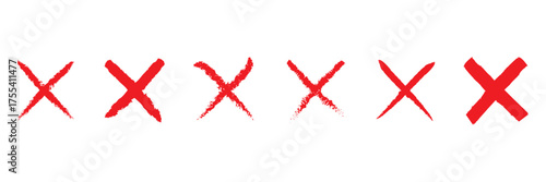 set of red paint brush crossed forming an x shape against a transparent background, ideal for indicating denial or rejection.