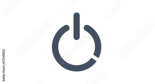 Power button icon, symbolizing energy, control, and technology, with a simple and modern design for user interfaces and digital devices