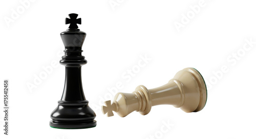 Black and White Chess Kings isolated on transparent png